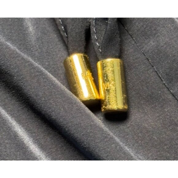 Michael Kors Size L Navy Blue Wide-Leg Drawstring Pants - Picture 5 of 6